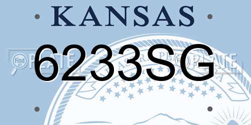 6233SG Kansas License Plate