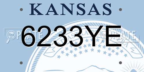 6233YE Kansas License Plate