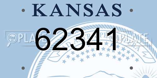 62341 Kansas License Plate