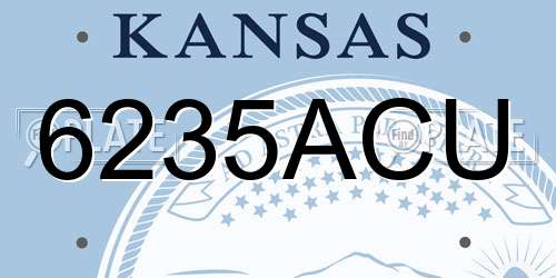 6235ACU Kansas License Plate