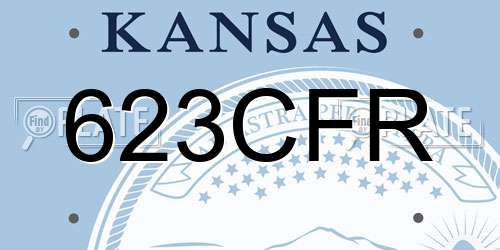 623CFR Kansas License Plate