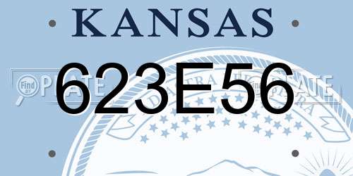 623E56 Kansas License Plate