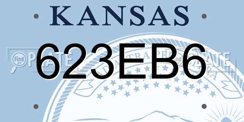 623EB6 Kansas License Plate