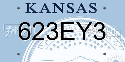 623EY3 Kansas License Plate