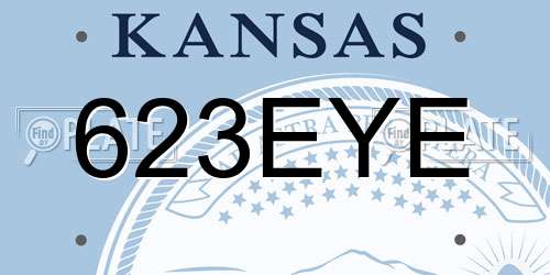 623EYE Kansas License Plate