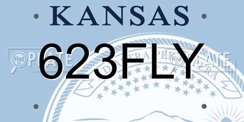 623FLY Kansas License Plate