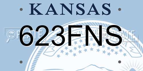 623FNS Kansas License Plate