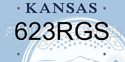 623RGS Kansas License Plate