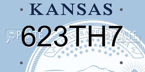 623TH7 Kansas License Plate
