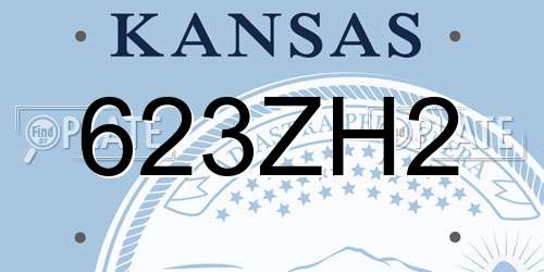623ZH2 Kansas License Plate