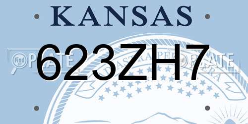 623ZH7 Kansas License Plate
