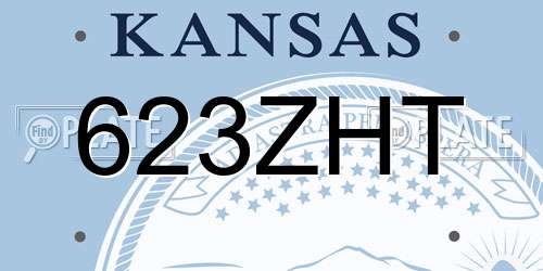 623ZHT Kansas License Plate