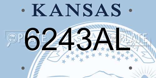 6243AL Kansas License Plate
