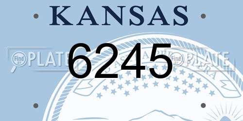 6245 Kansas License Plate
