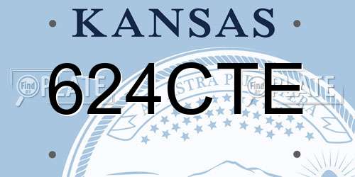 624CTE Kansas License Plate