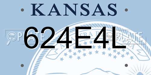 624E4L Kansas License Plate
