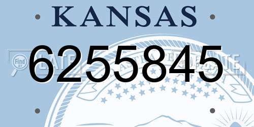 6255845 Kansas License Plate