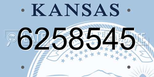 6258545 Kansas License Plate