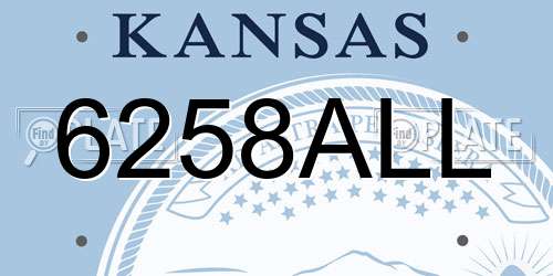 6258ALL Kansas License Plate