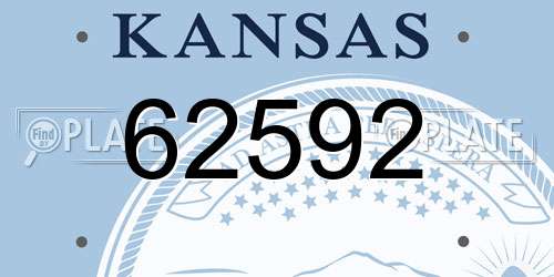 62592 Kansas License Plate