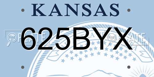 625BYX Kansas License Plate