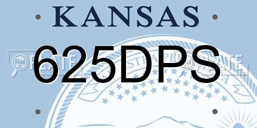 625DPS Kansas License Plate
