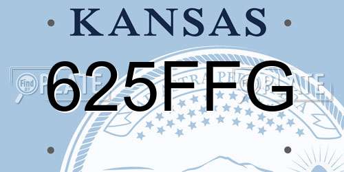 625FFG Kansas License Plate