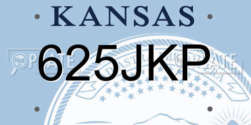 625JKP Kansas License Plate