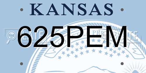 625PEM Kansas License Plate