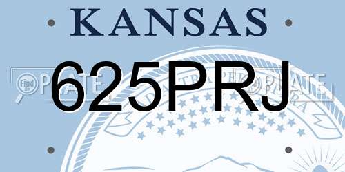 625PRJ Kansas License Plate