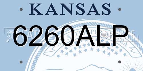 6260ALP Kansas License Plate