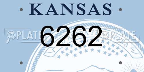 6262 Kansas License Plate