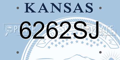 6262SJ Kansas License Plate