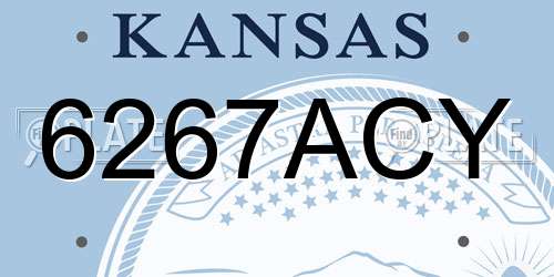 6267ACY Kansas License Plate
