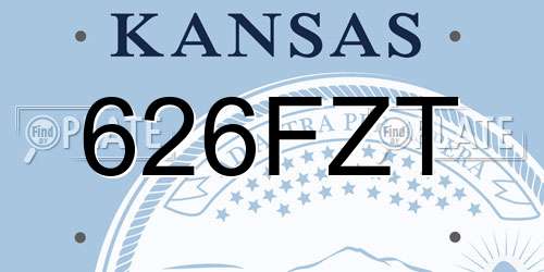 626FZT Kansas License Plate