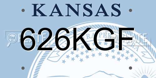626KGF Kansas License Plate