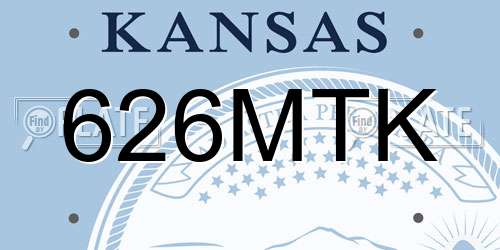 626MTK Kansas License Plate