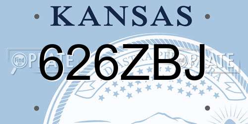 626ZBJ Kansas License Plate