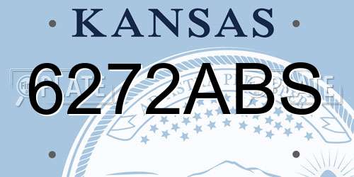 6272ABS Kansas License Plate