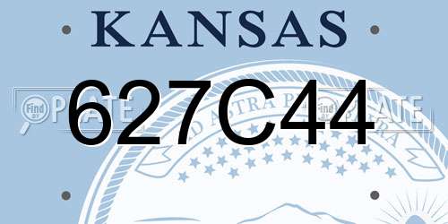 627C44 Kansas License Plate