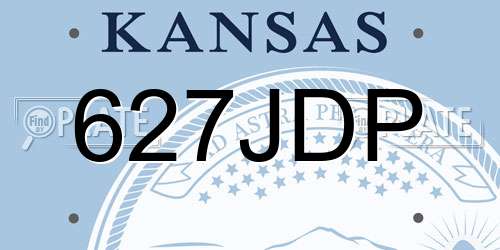 627JDP Kansas License Plate