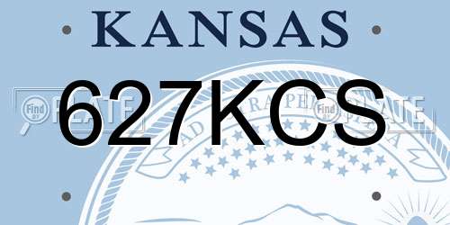 627KCS Kansas License Plate