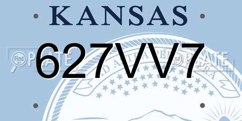 627VV7 Kansas License Plate