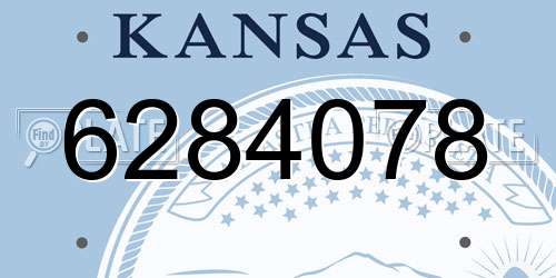 6284078 Kansas License Plate