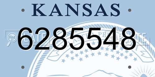 6285548 Kansas License Plate