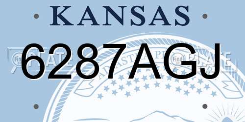 6287AGJ Kansas License Plate