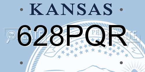 628PQR Kansas License Plate