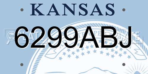 6299ABJ Kansas License Plate