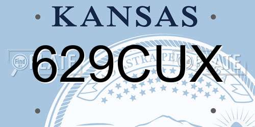 629CUX Kansas License Plate