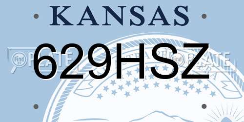 629HSZ Kansas License Plate
